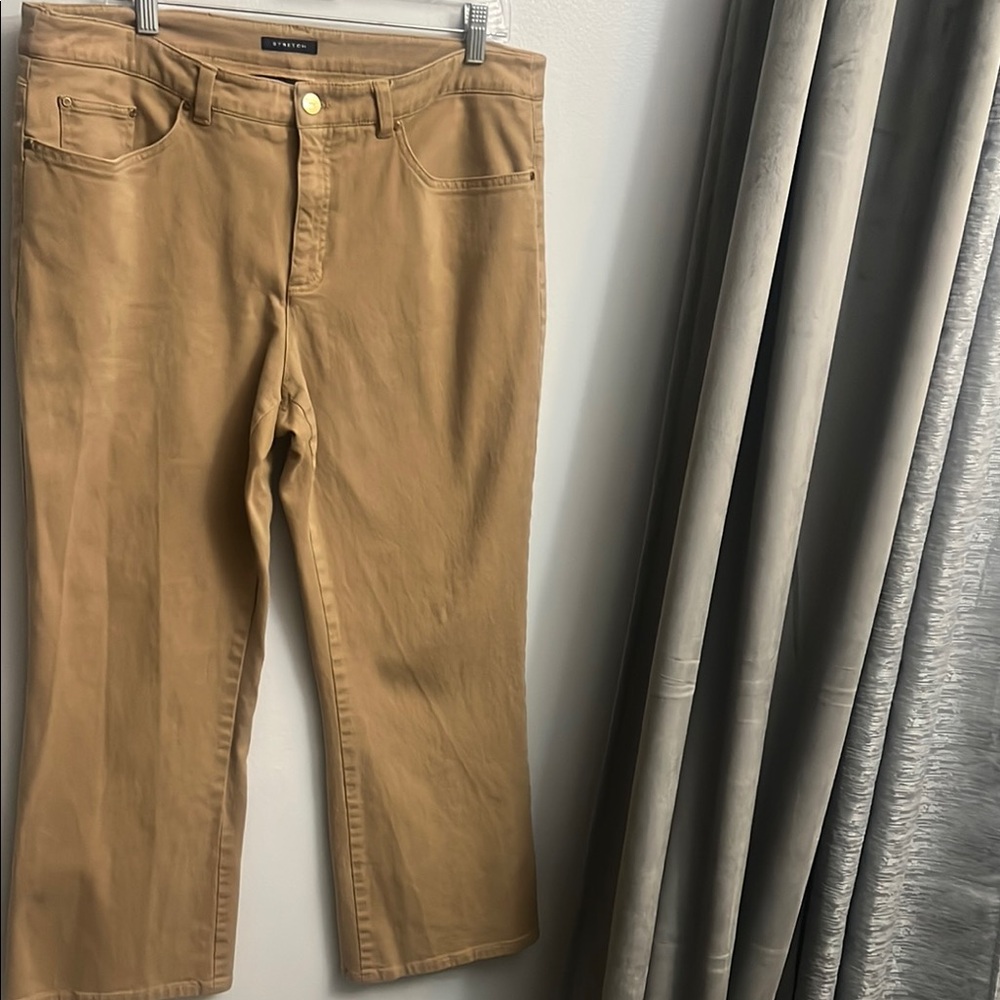 Jones New York Strech Tan Straight Leg Jeans Sz 16